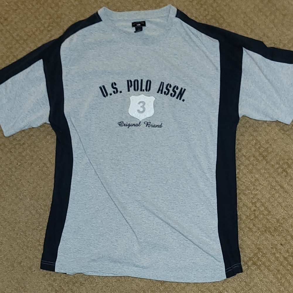 U.S. Polo Assn. Two-Tone Gray and Black Tee